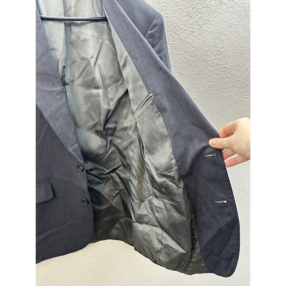 Tailors Row Finery Mens Suit Coat Size Unknown Gray Two Button Up Single Breast - Picture 10 of 16